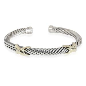 David Yurman X Cuff in 14K Gold/Sterling